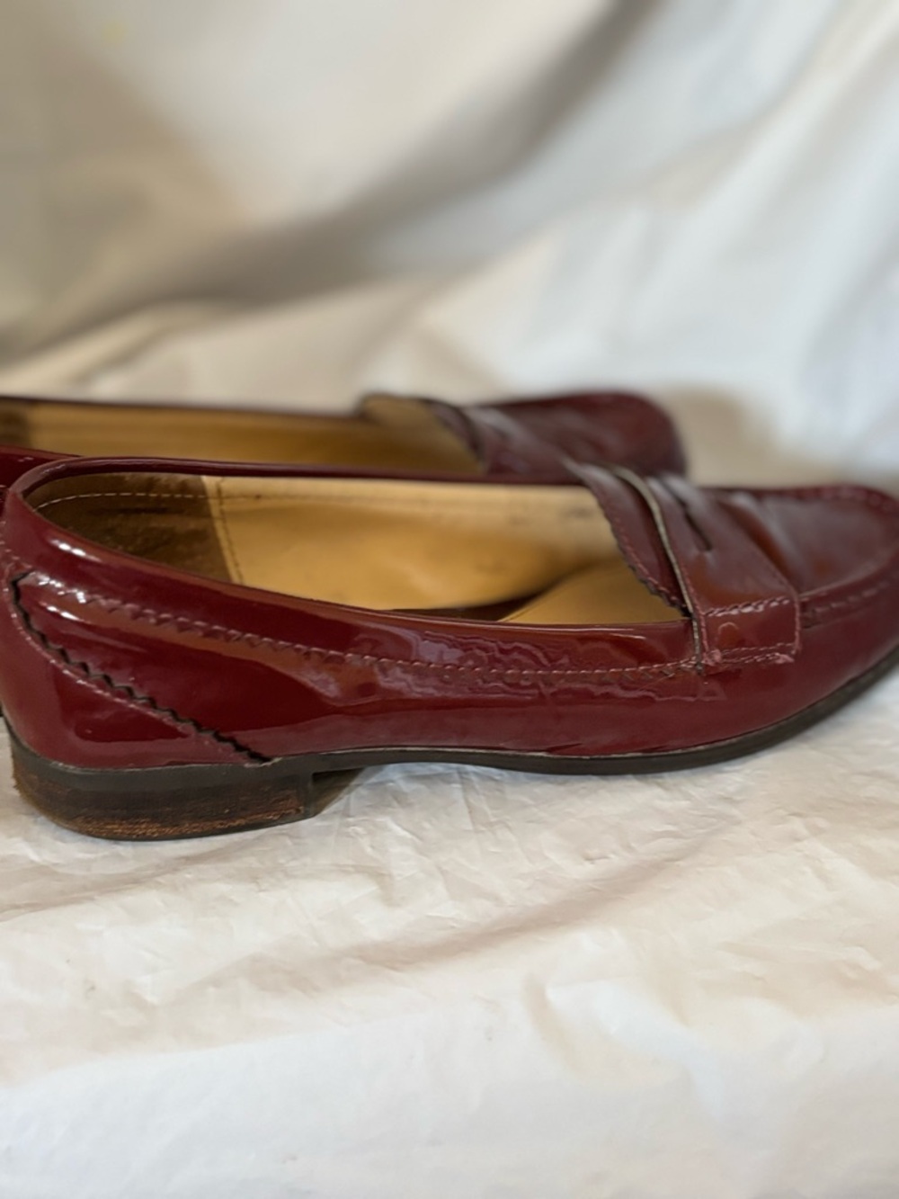 Polo by Ralph Lauren Women's Burgundy Patent Leather Loafers - Picture 5 of 7
